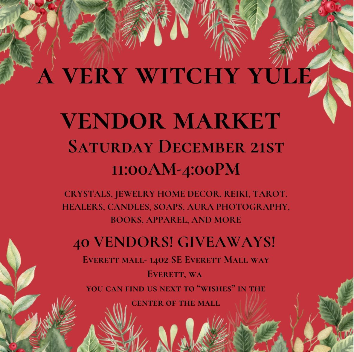 A Very Witchy Yule Vendor Market  @ The Everett Mall