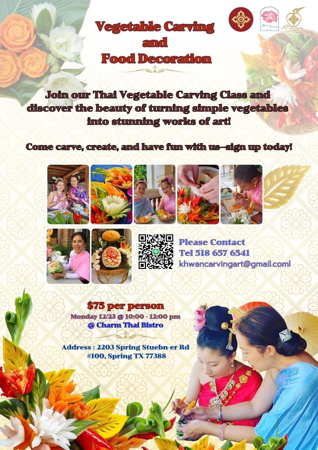 Thai Vegetable Carving and Food Decoration Class