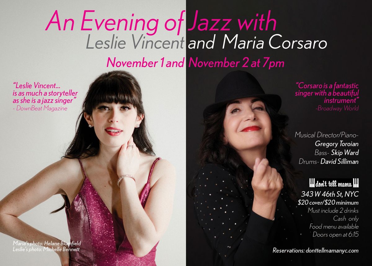 An Evening Of Jazz With Leslie Vincent And Maria Corsaro