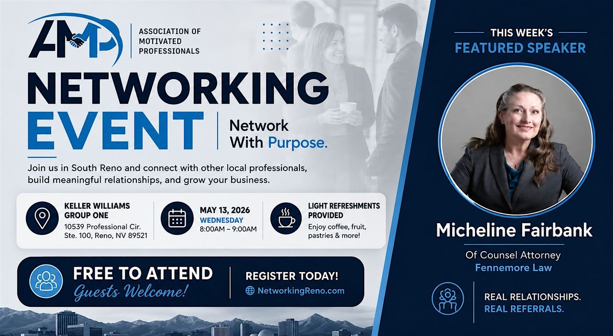 AMP Reno Networking Event + Featured Speaker Micheline Fairbank