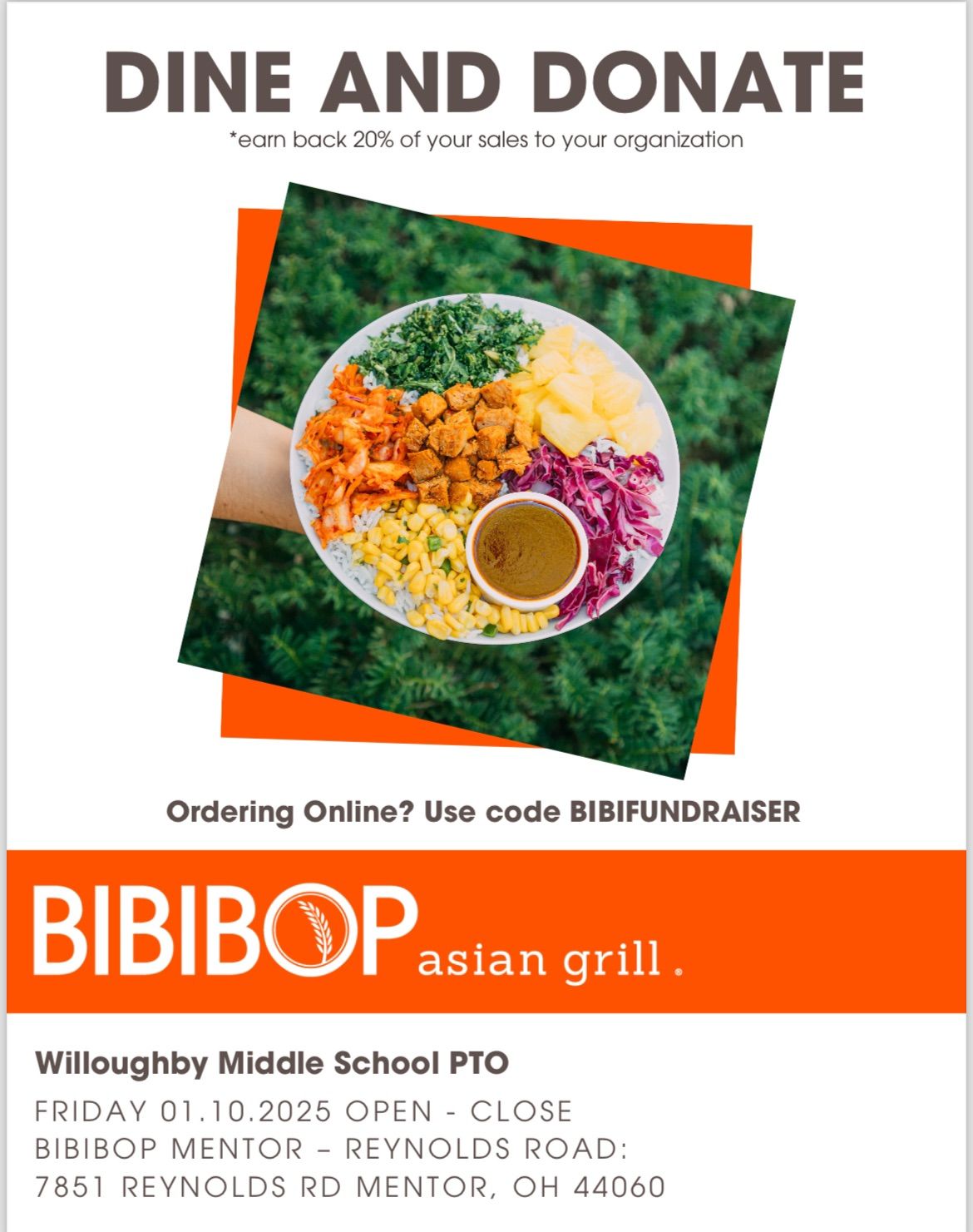 Bibibop Dine to Donate 