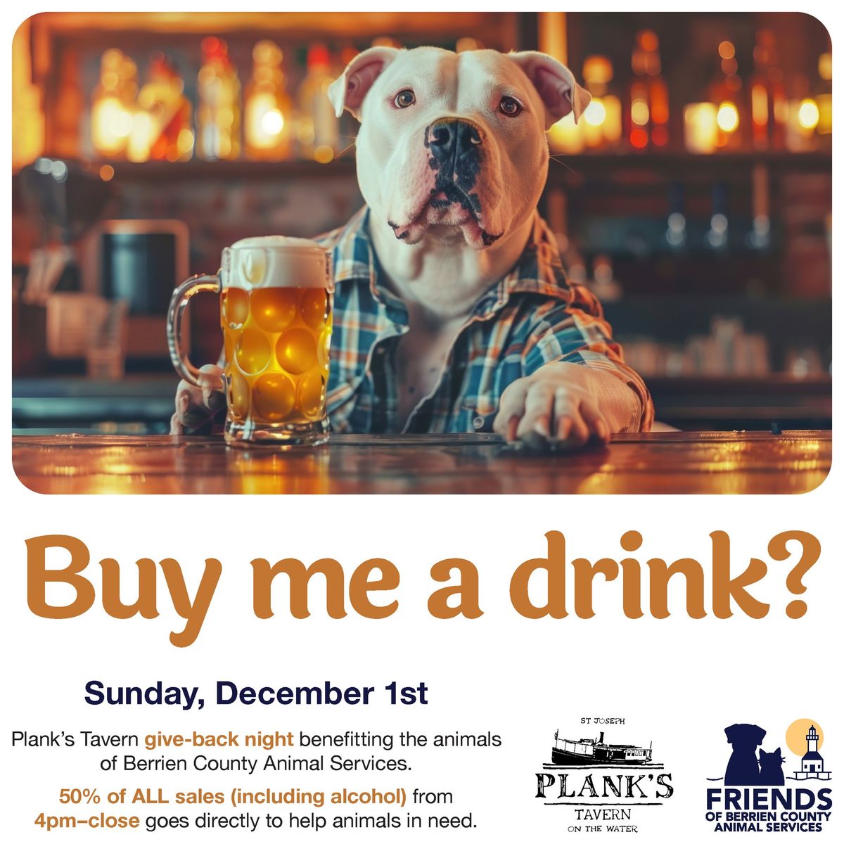 Support Berrien County Animal Control at Plank's Tavern