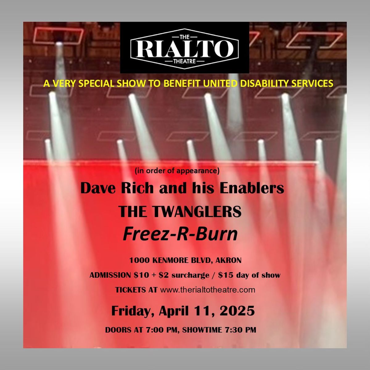  A Benefit Concert for UDS Ft. Freez-R-Burn \/ The Twanglers \/ Dave Rich and HIs Enablers! 