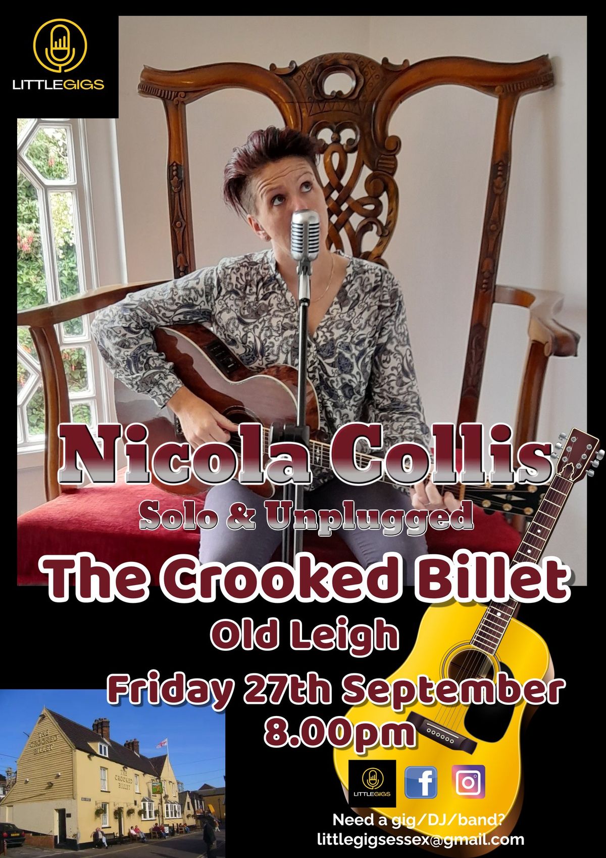 Nicola Collis - Solo & Unplugged at The Crooked Billet, Old Leigh!! 