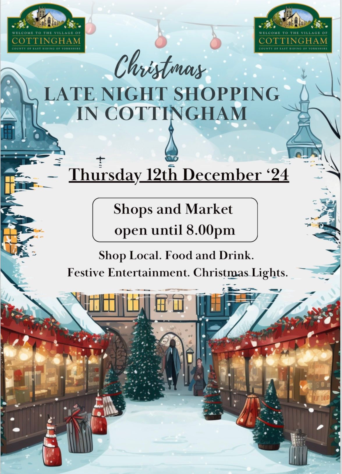 Cottingham Late night Christmas market & shopping 