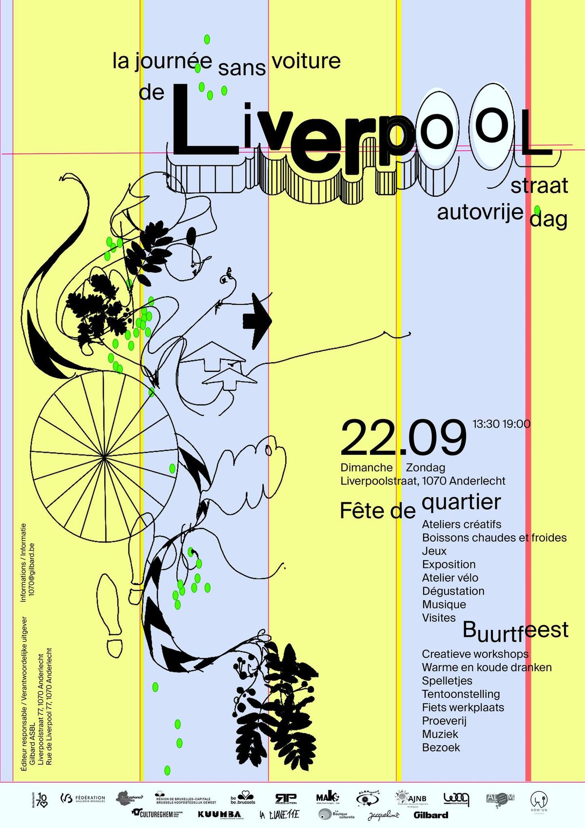 'F\u00eate de la Journ\u00e9e sans Voiture \u00e0 Liverpool' - ' Liverpool autovrije dag feest'