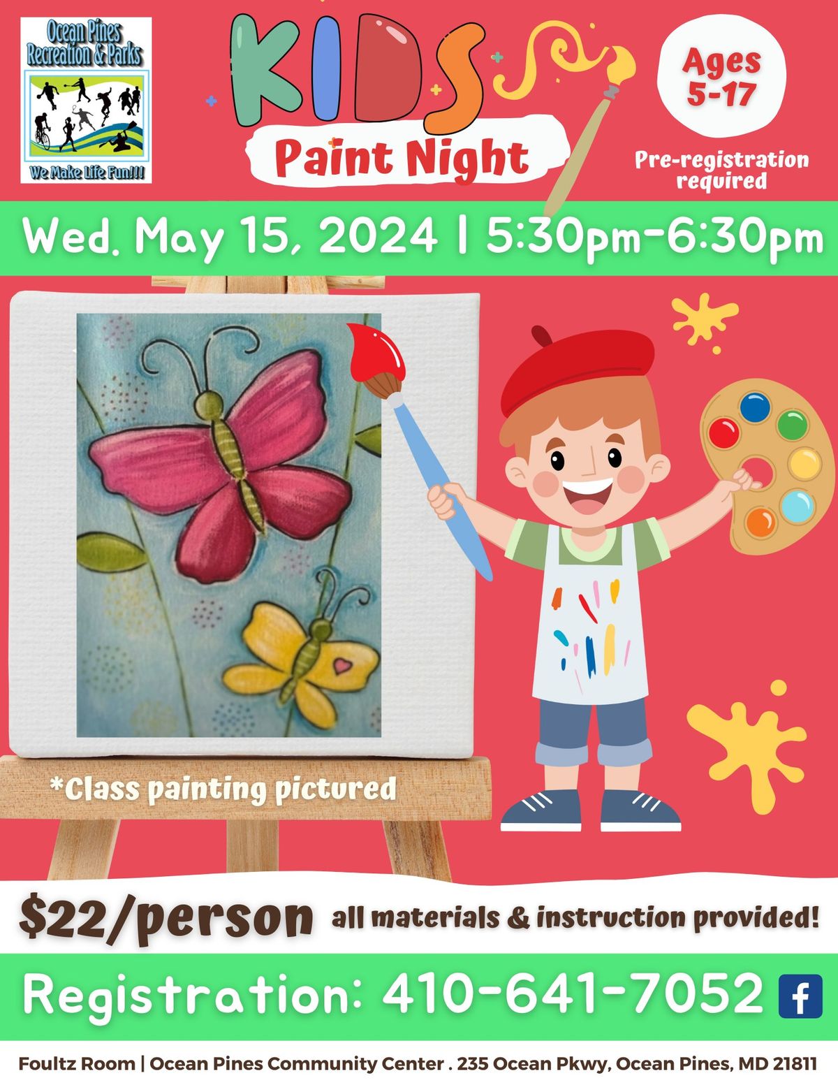 Kids Paint Night - Butterflies