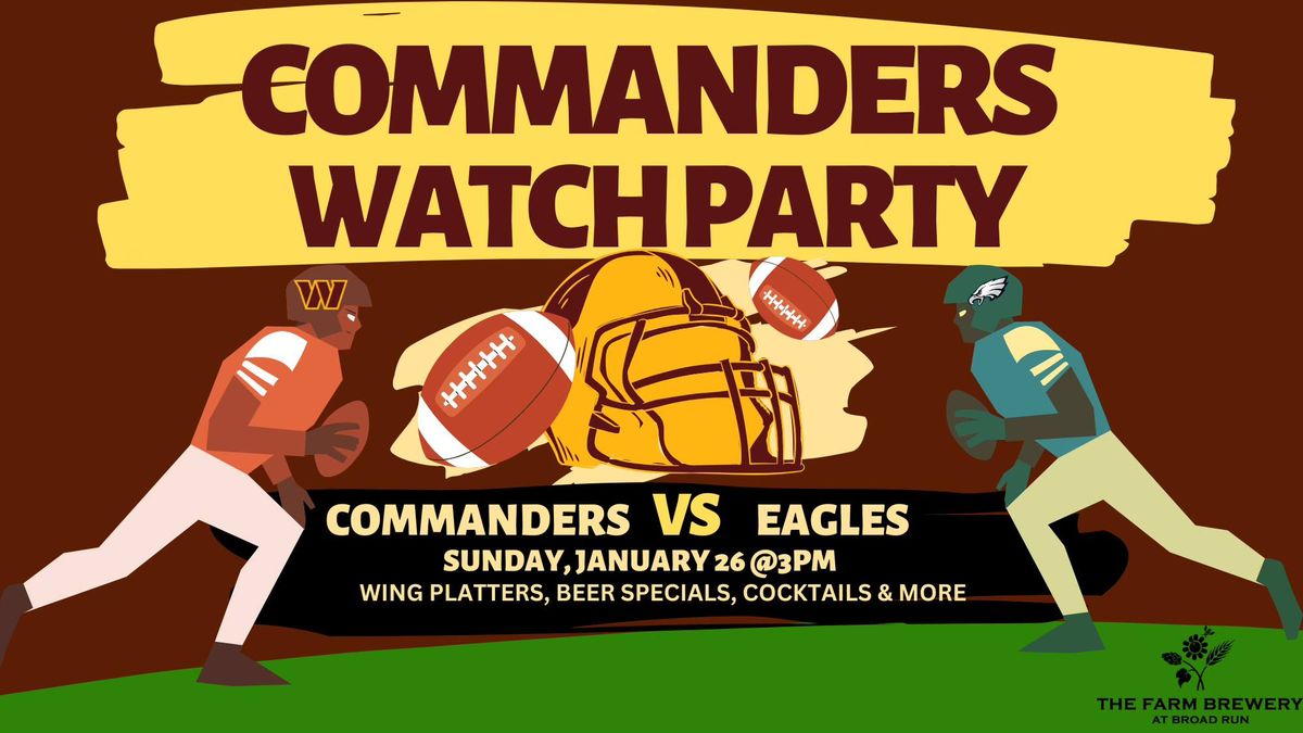 COMMANDERS WATCH PARTY!