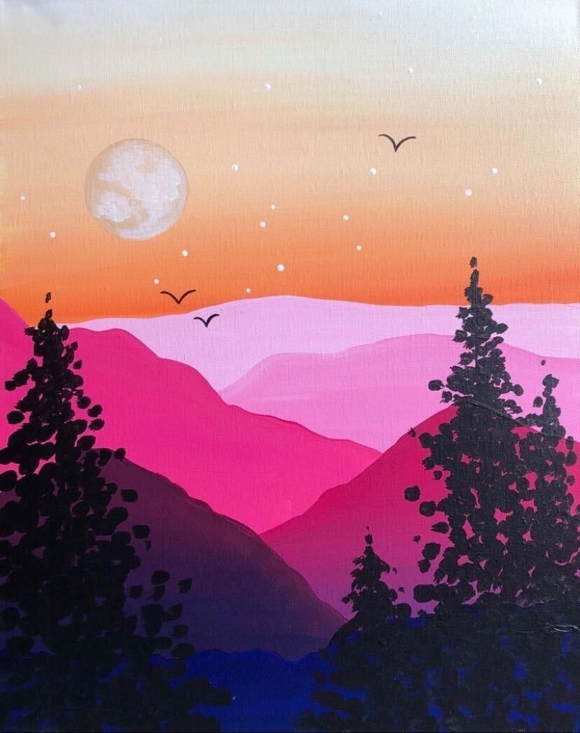 Woodland Nights Canvas Painting Experience with Heather at Simply Delicious, Aldridge 