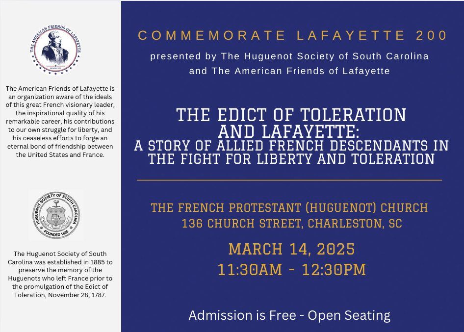 Lafayette 200! The Edict of Toleration and Lafayette