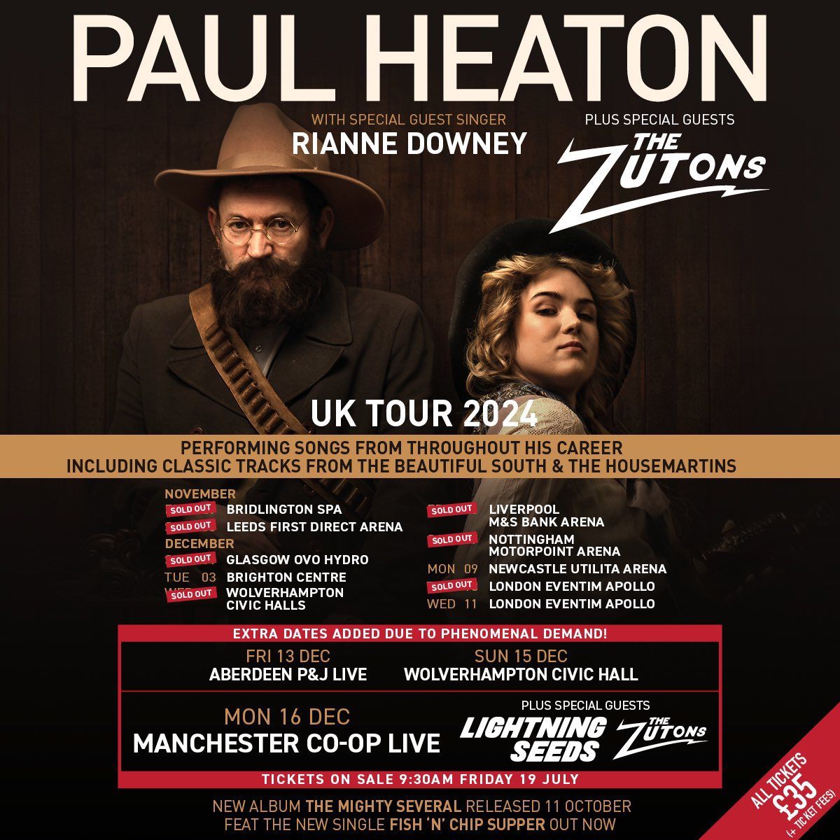 Paul Heaton at the Hydro (will be amazing) 5 seats left