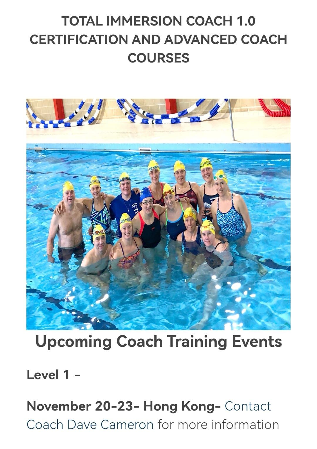 TOTAL IMMERSION COACHING CERTIFICATION COURSE