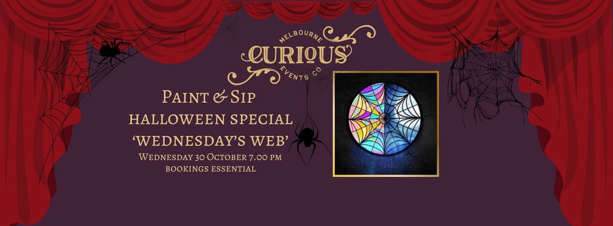 HALLOWEEN SPECIAL! Sip & Paint 'Wednesday's Web'