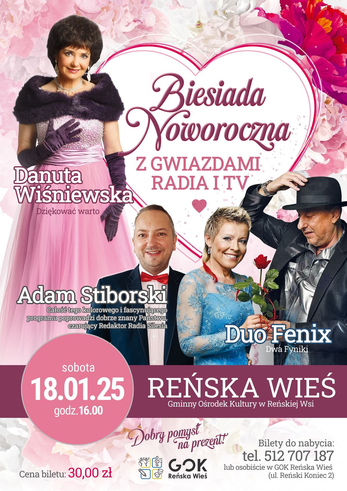 BIESIADA NOWOROCZNA Z GWIAZDAMI RADIA I TV W GMINNYM O\u015aRODKU KULTURY W RE\u0143SKIEJ WSI