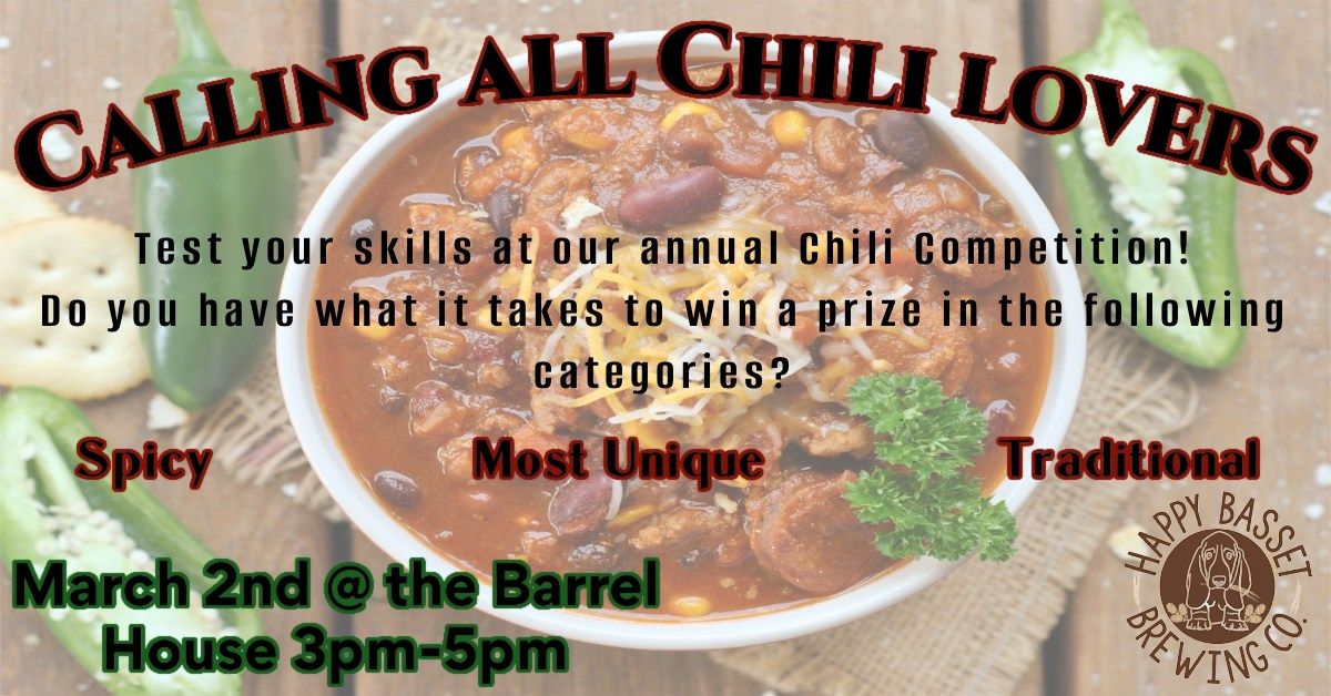 \ud83c\udf36\ufe0f Chili Competition at Happy Basset Barrel House! \ud83c\udf36\ufe0f