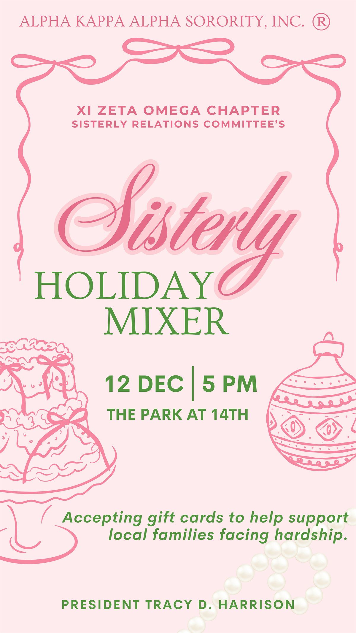 Xi Zeta Omega Chapter of Alpha Kappa Alpha Presents Sisterly Holiday Mixer