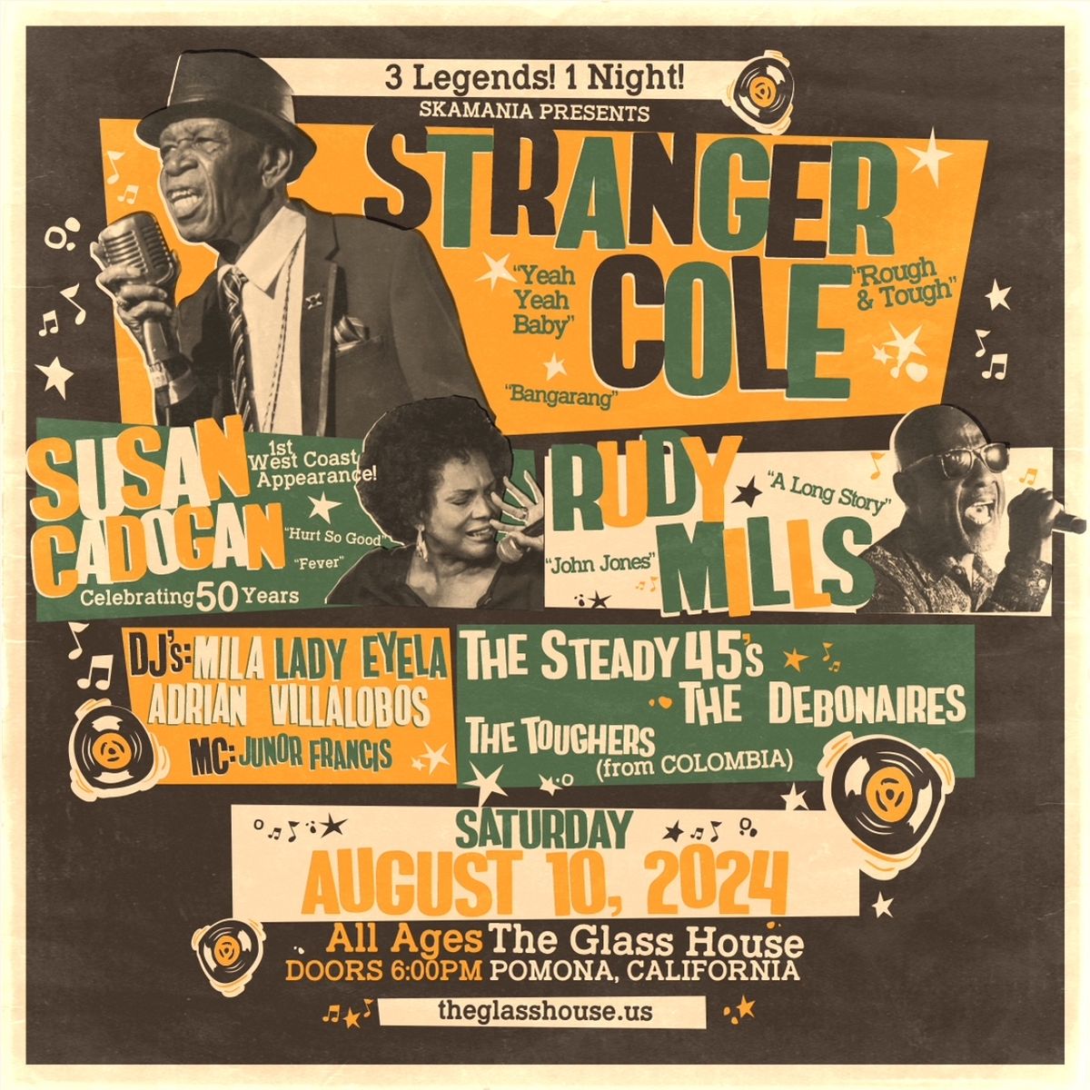 Skamania Presents: Stranger Cole, Susan Cadogan, Rudy Mills, The Steady 45's, The Debonaires + MORE