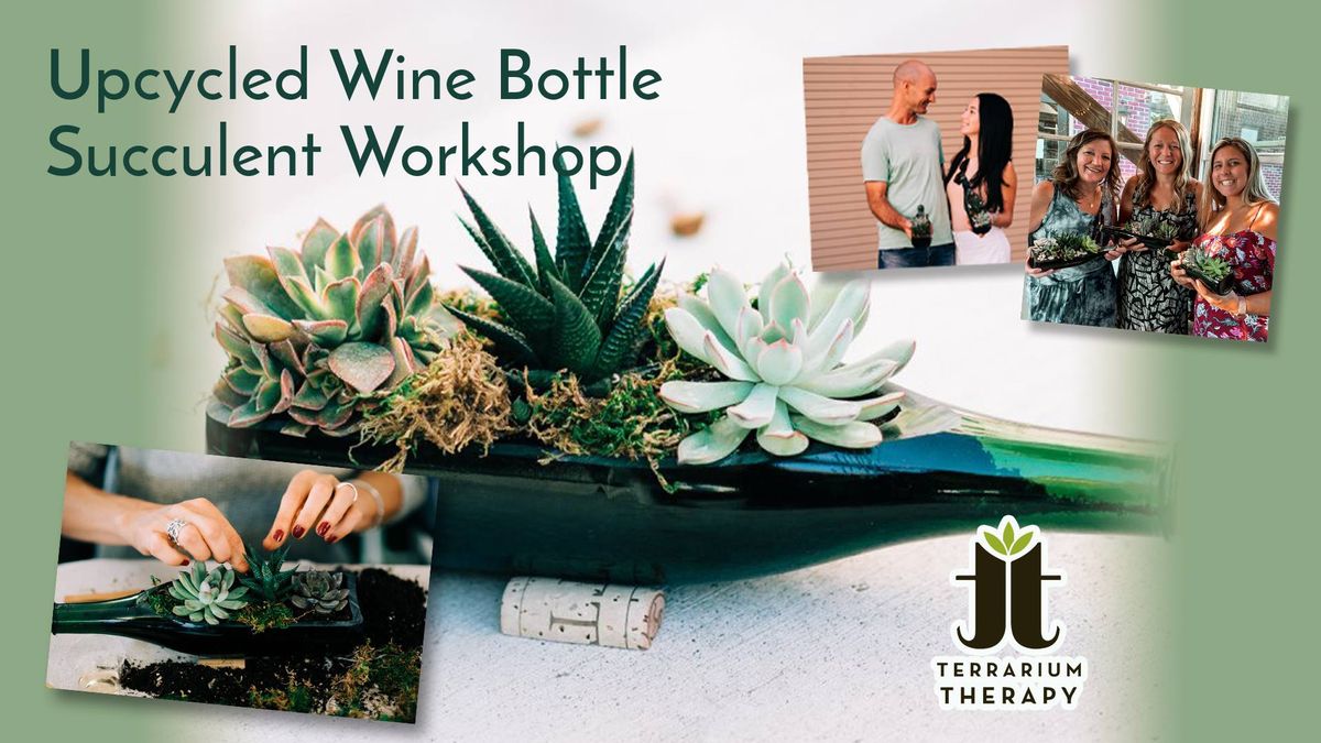 Wine Bottle Succulent Planter @ The Crooked Hammock