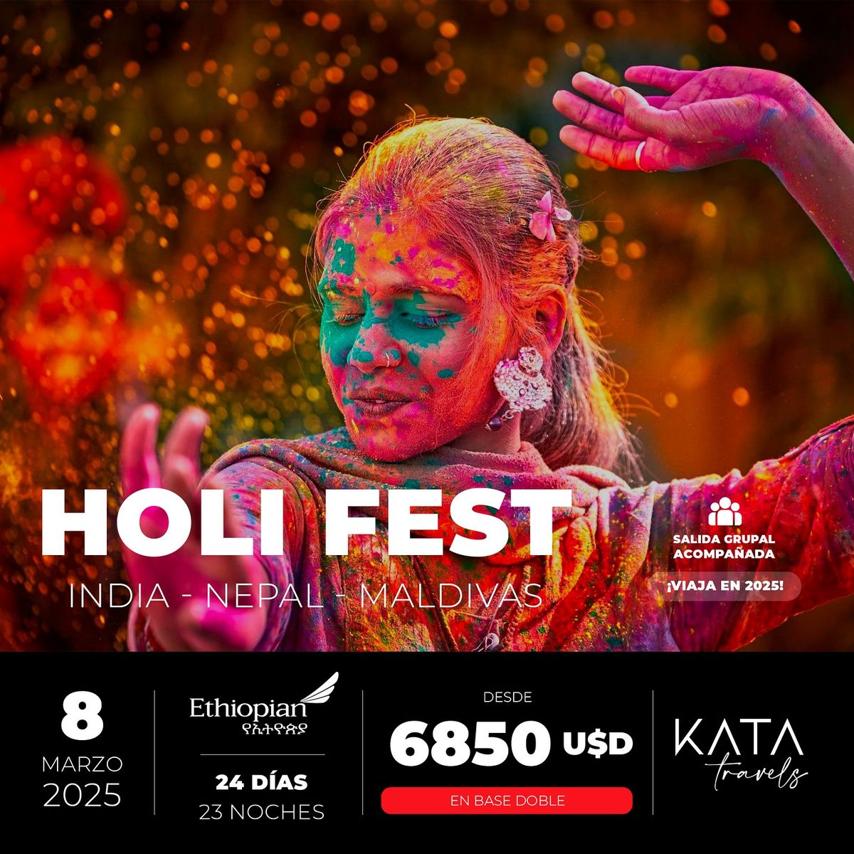 Holi Fest: Viaje Grupal a India, Nepal y Maldivas