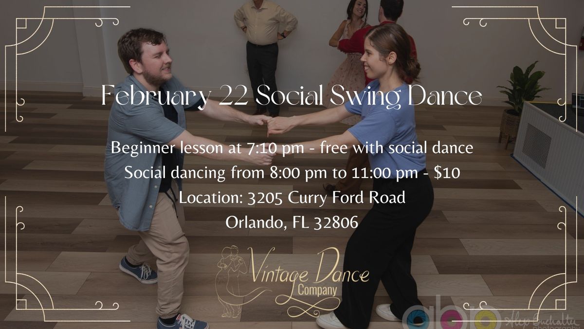 February 22 Social Swing Dance 