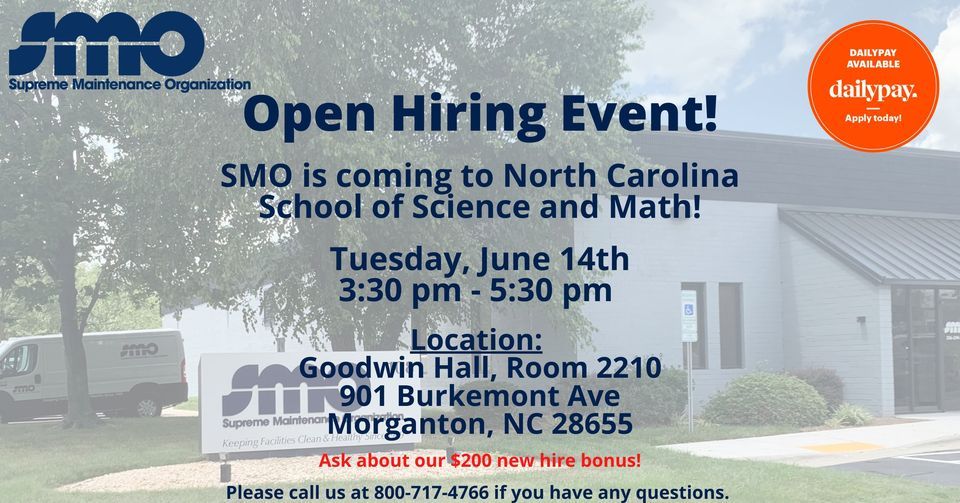 SMO Hiring Event 901 Burkemont Ave, NC 28655