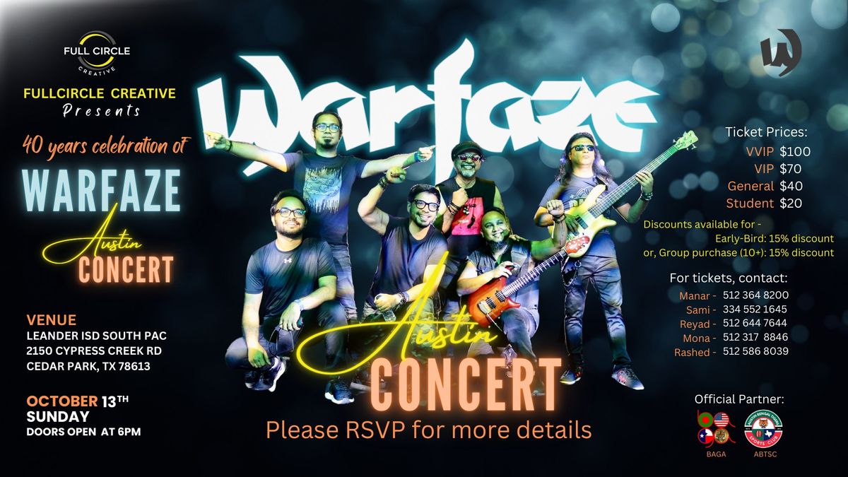 WARFAZE 40 YEARS CELEBRATION CONCERT IN AUSTIN