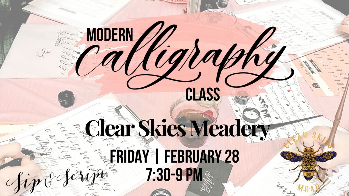 Modern Calligraphy for Beginners at Clear Skies Meadery