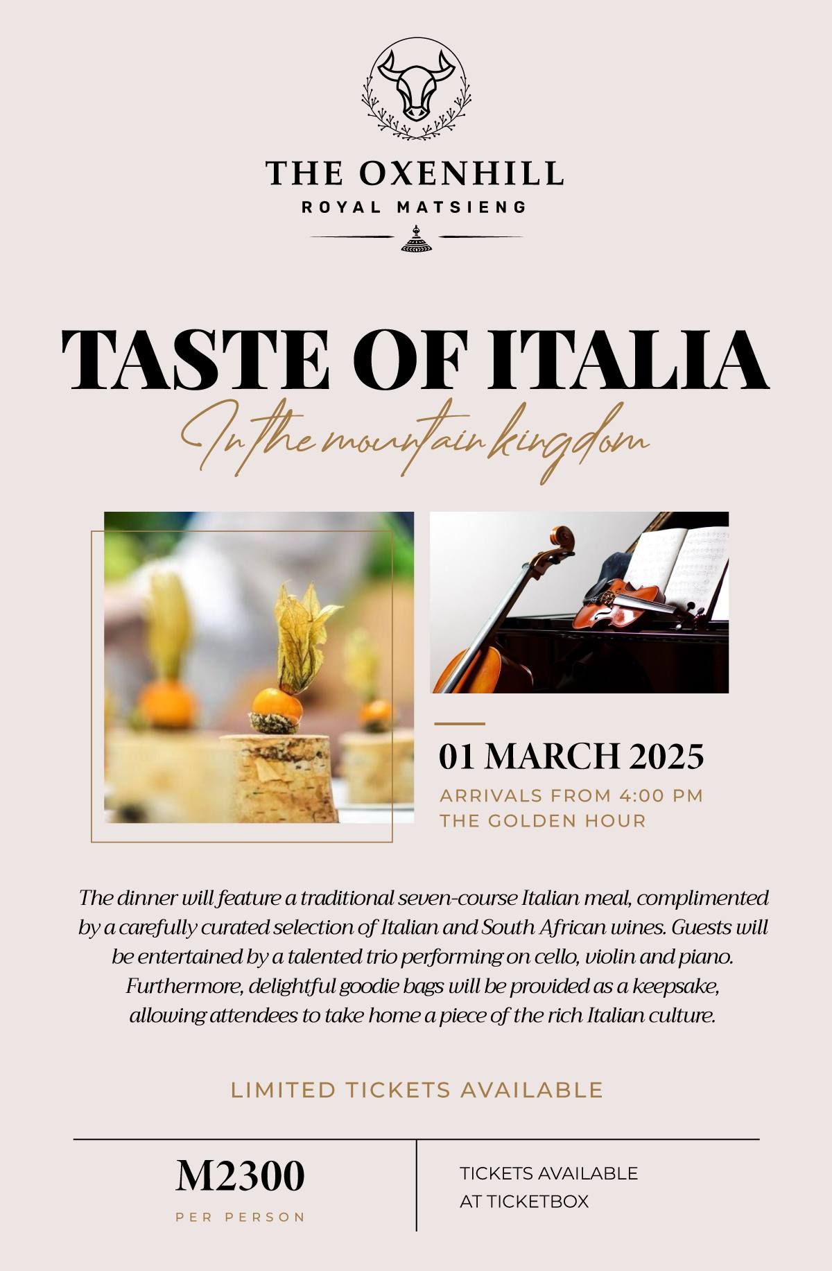 Taste of Italia In The Mountain Kingdom