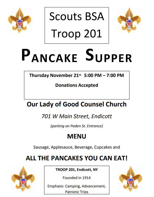 Troop 201 Pancake Supper