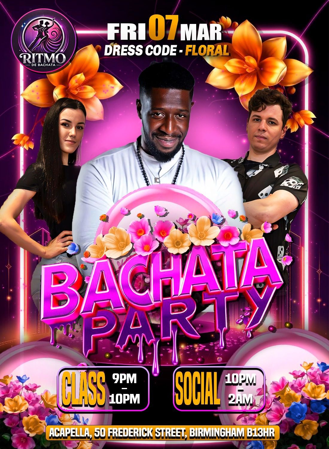 Bachata Party\ud83e\udea9Ritmo de Bachata \u2728 Sol \ud83d\udd7a\ud83c\udffc\u2728 Andrei& Lavinia\ud83d\udc83\ud83d\udd7a\ud83c\udffc\u2728 Floral \ud83c\udf3a \u2728