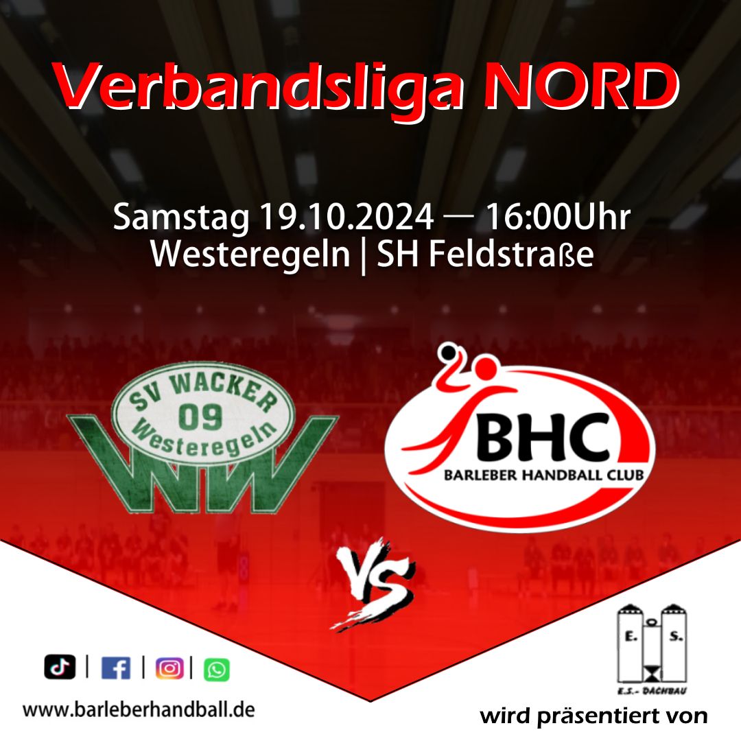 VERBANDSLIGA NORD - SV 09 Wacker Westeregeln vs. Barleber HC