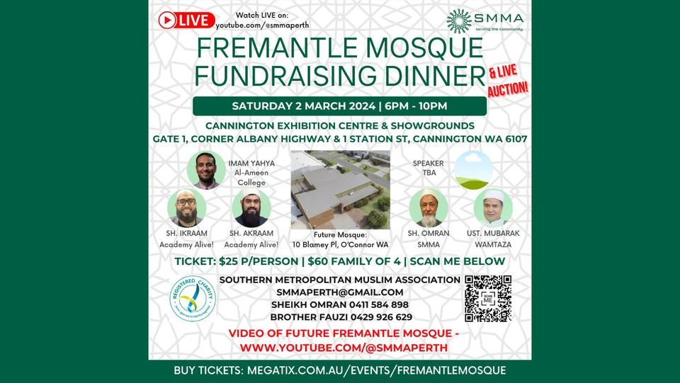 FREMANTLE MOSQUE FUNDRAISING DINNER 2024