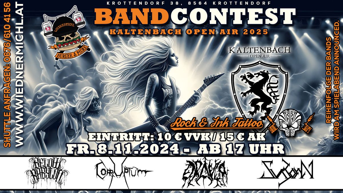 BANDCONTEST f\u00fcr's KALTENBACH OPEN AIR beim WIEDNERMICHL