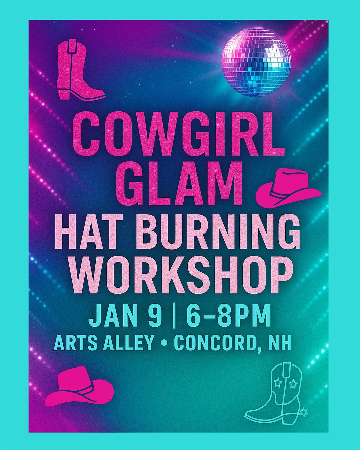 Cowgirl Glam Hat Burning Workshop