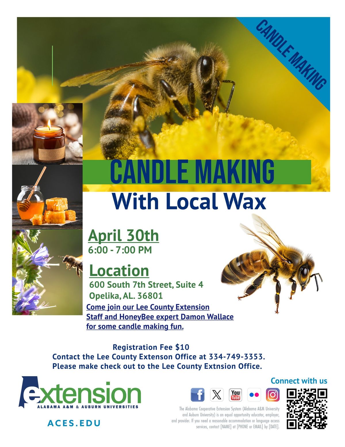 Candle making with local Bee wax