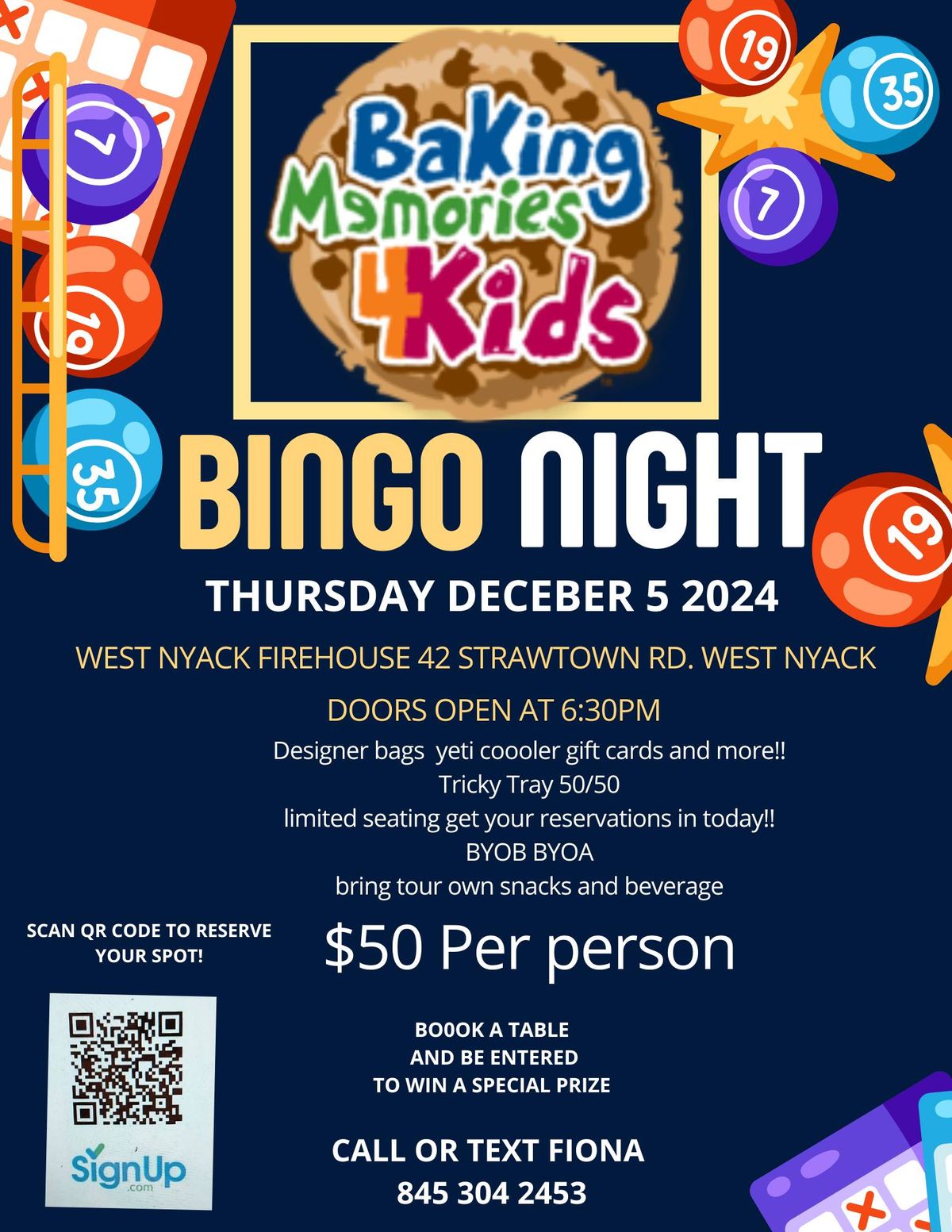 BINGO - to Benefit Baking Memories 4 Kids