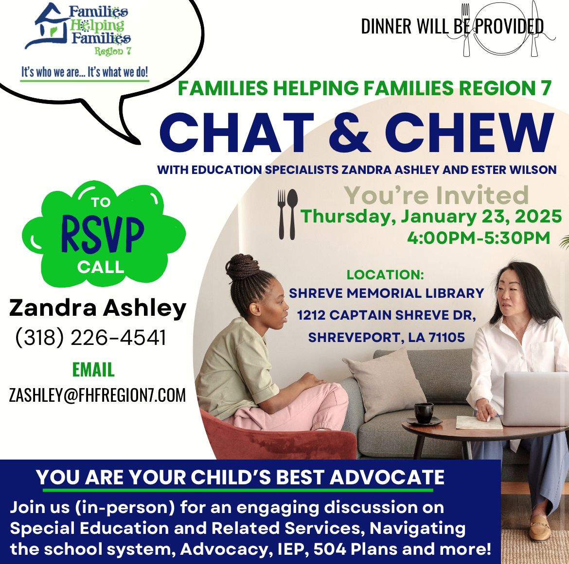 Chat & Chew with Our Education Specialists