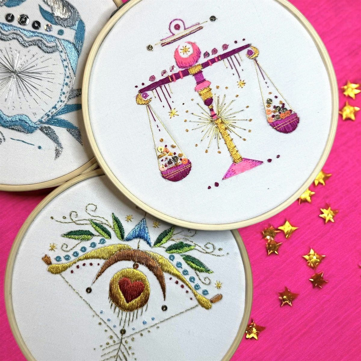 Zodiac Embroidery Workshop at The Chamberlain Hotel, Aldgate
