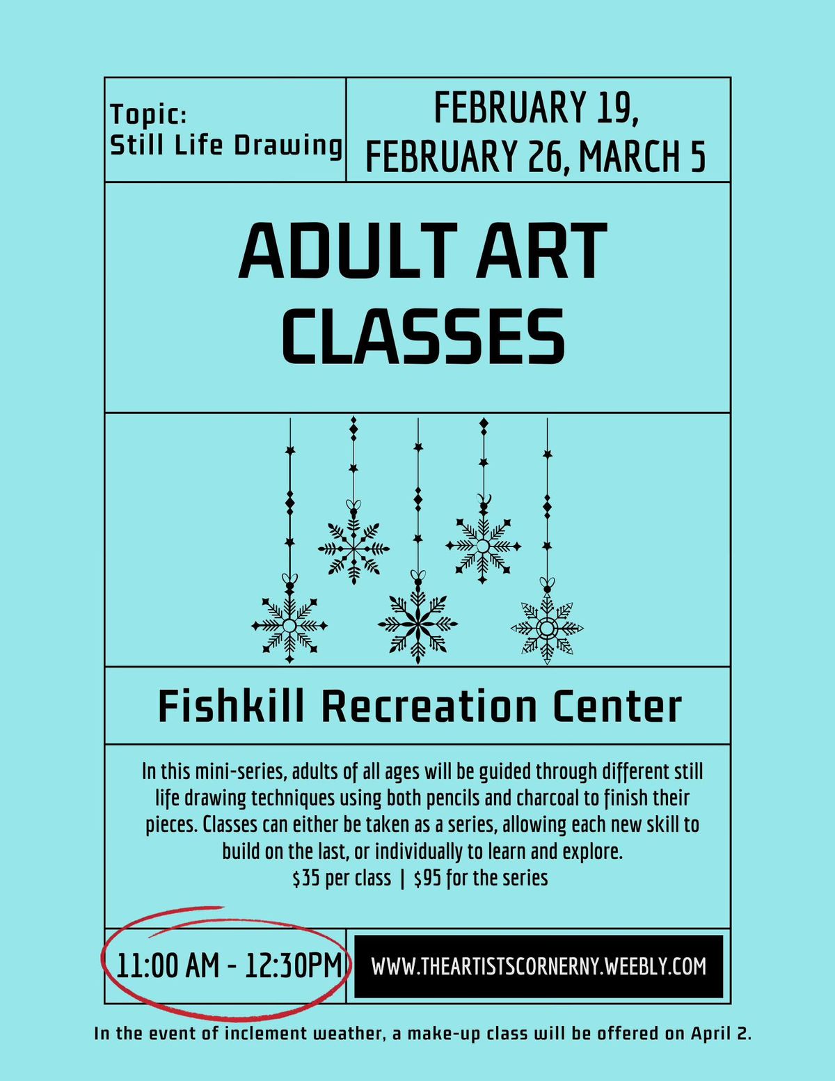 Adult Art Classes (Fishkill) - Still Life