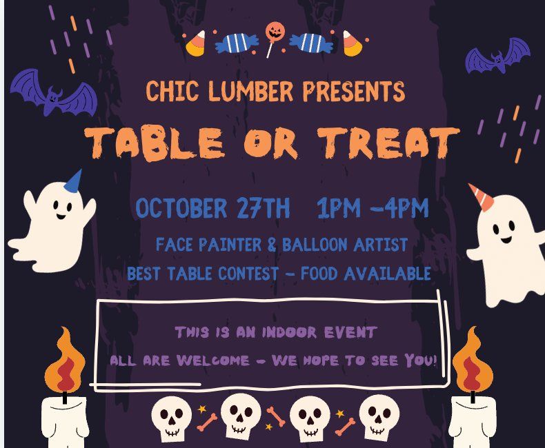 Table Or Treat at Chic Lumber