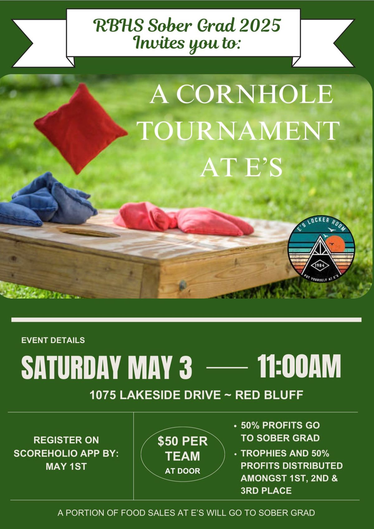 Sober Grad Cornhole Tournament at E\u2019s