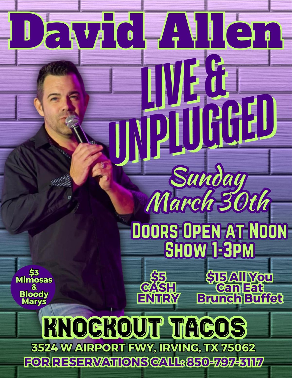 David Allen Live and Unplugged Brunch!