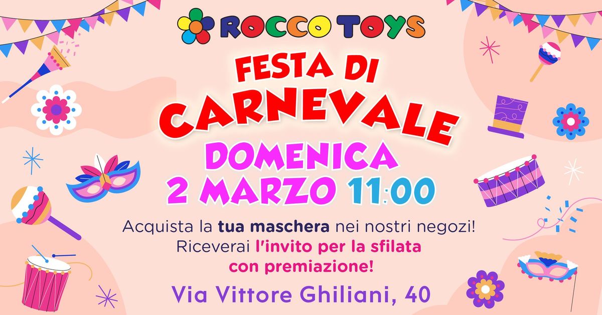 Festa di Carnevale con Sfilata delle Maschere per bambini!