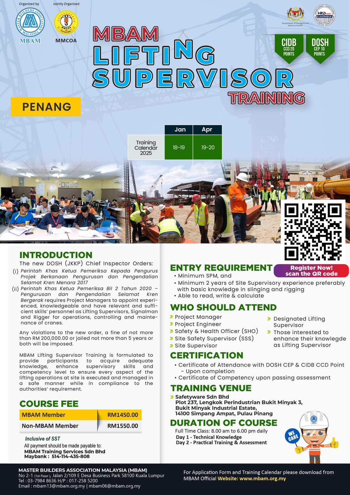 MBAM Lifting Supervisor Training (PENANG)