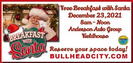 Christmas Events In Bullhead City 2022 Breakfast With Santa, Anderson Auto Group Fieldhouse, Bullhead City, 23  December 2021