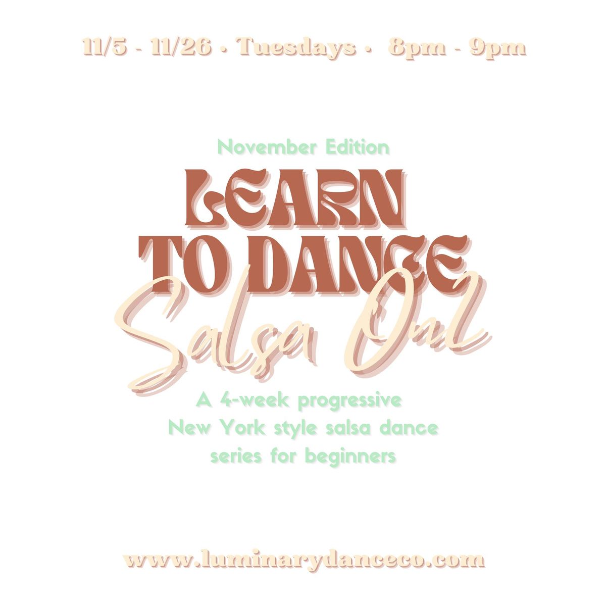 4 Week Salsa On2 Dance Series for Beginners