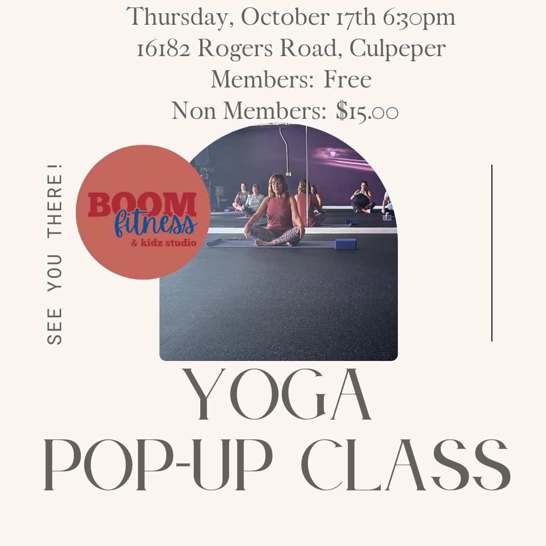 Yoga Pop Up Class at BOOM Fitness & BOOM KIDZ