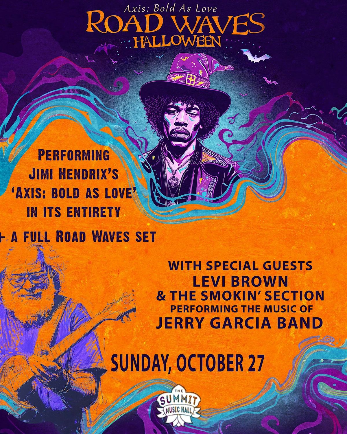 Jimi Hendrix + Jerry Garcia Tributes - Road Waves, Levi Brown @ The Summit