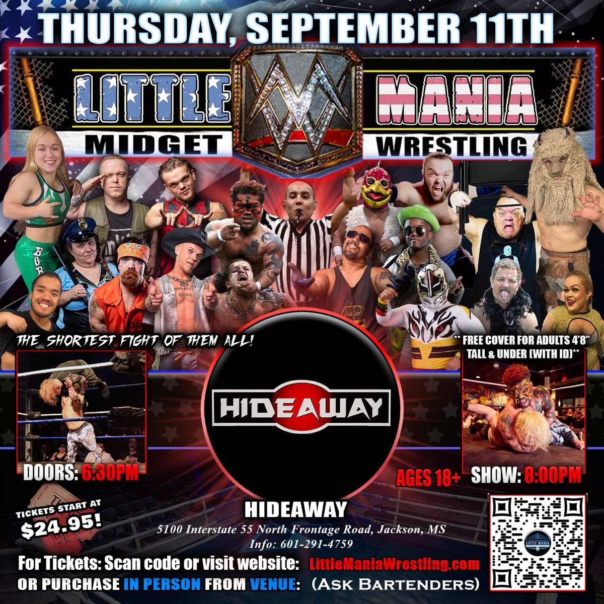 Jackson, MS-Midget Wrestling All * Stars @ The Hideaway