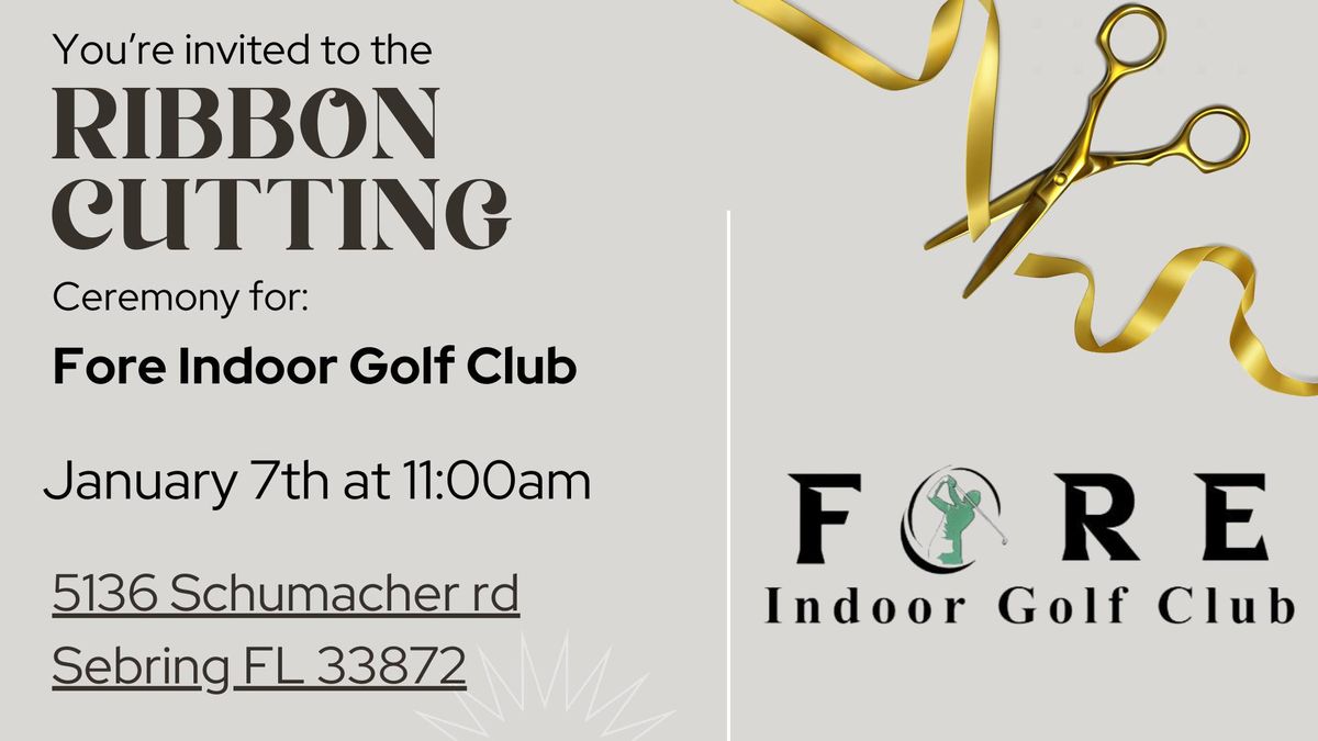 Ribbon Cutting Celebration for Fore Indoor Golf Club